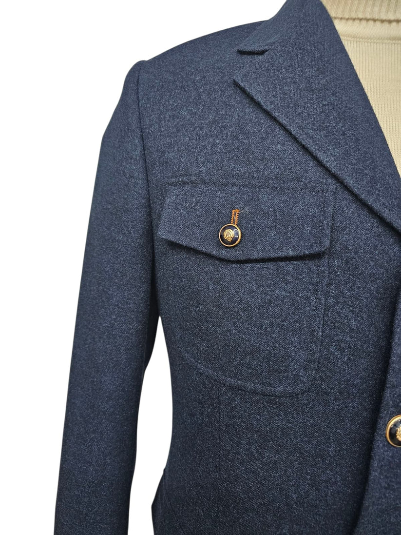 Mens Giovanni Testi 2 Piece Slim Fit Suit in Dark Blue – Classic 4 Button Notch Lapel Dress Suit - 34 Short or Extra Small