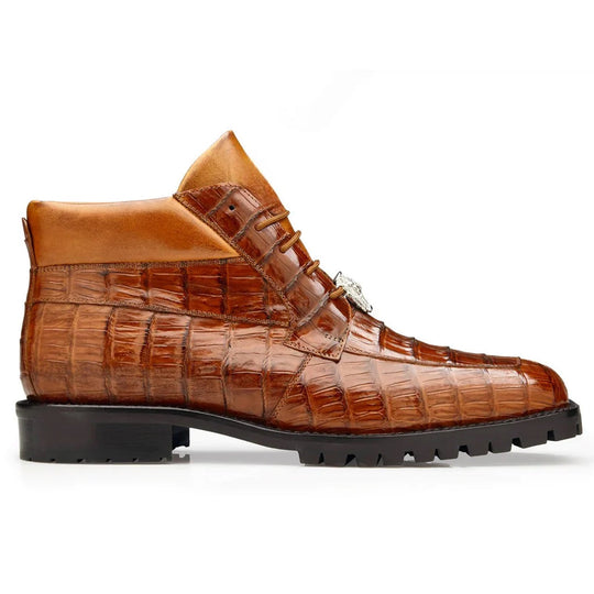 Men's Belvedere Gallardo Caiman Crocodile Dress Hiker Boot in Sport Rust - 9-M