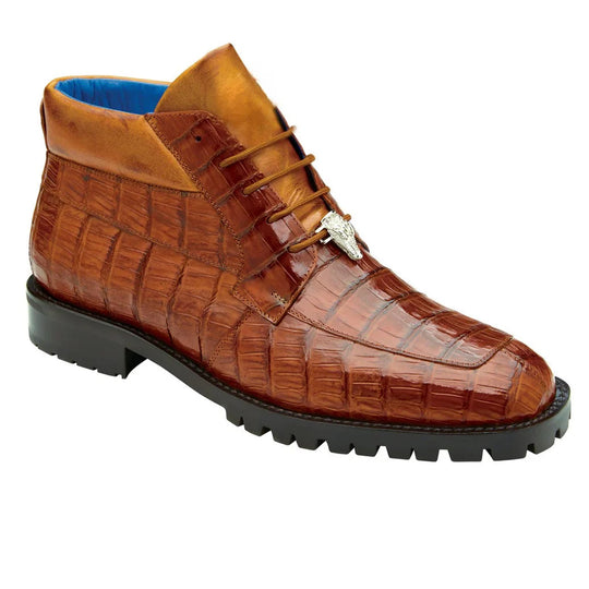 Men's Belvedere Gallardo Caiman Crocodile Dress Hiker Boot in Sport Rust - 9-M