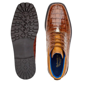 Men's Belvedere Gallardo Caiman Crocodile Dress Hiker Boot in Sport Rust - 9-M