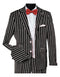 1920s Mens Vested Bold Gangster Pinstripe Suit in Black