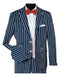 1920s Mens Vested Bold Gangster Pinstripe Suit in Navy