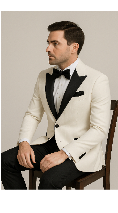Black Gatsby Tuxedo – Classic 1920s-Inspired Men’s Formal Suit - 36R