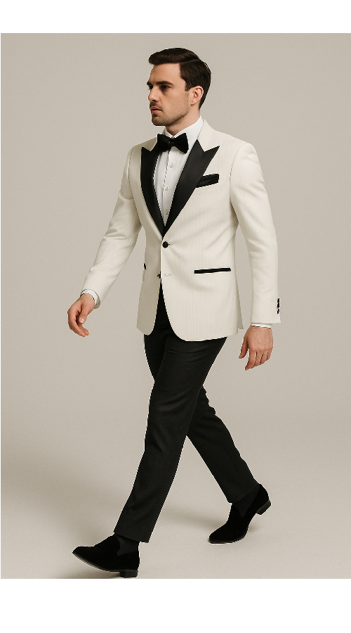 Black Gatsby Tuxedo – Classic 1920s-Inspired Men’s Formal Suit - 36R
