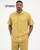 Men’s Light Mustard Linen Walking Suit Set – 2 Piece Short Sleeve Casual Outfit