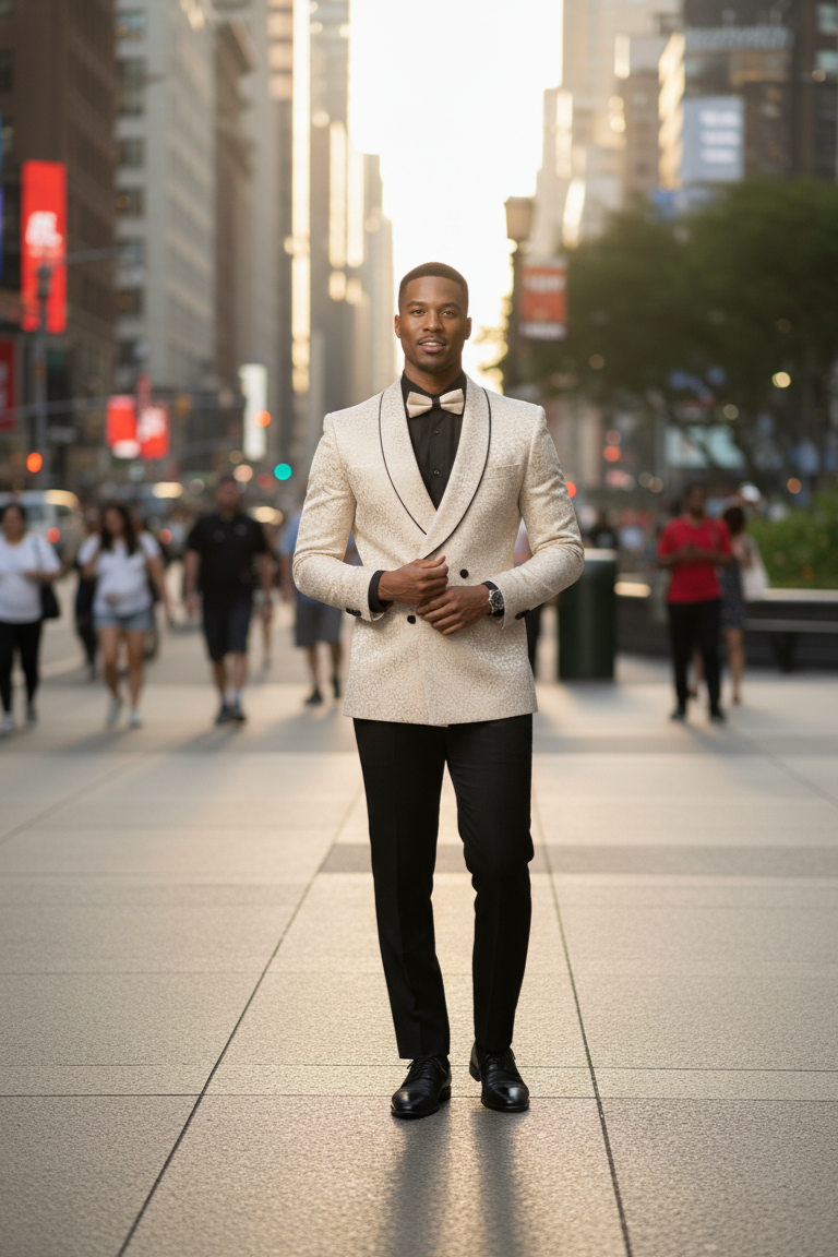 Three Button Shawl Lapel Slim Fit For Men - 36 Short