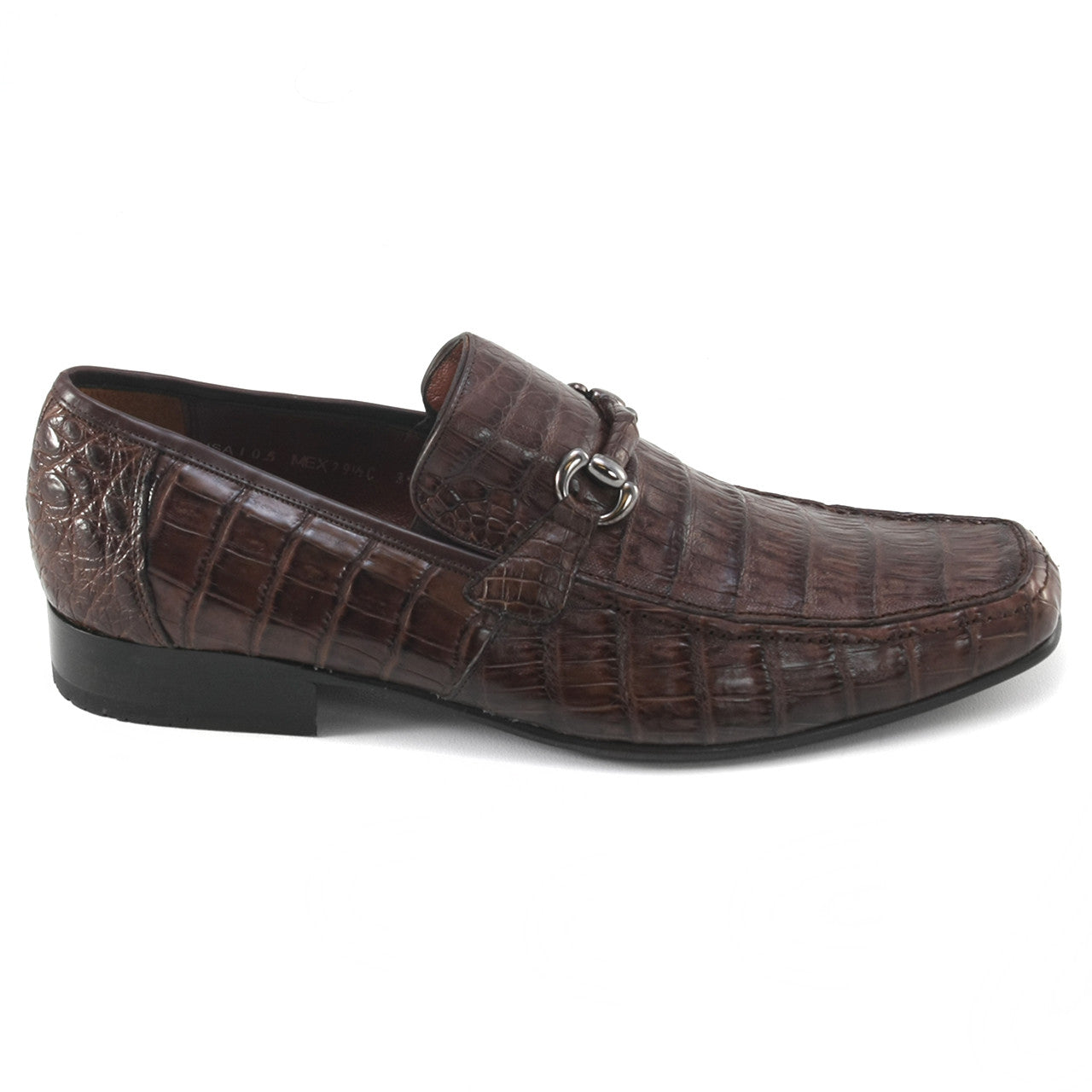 Los Altos Brown Genuine Caiman Crocodile Belly Slip-On Loafers - 8-M