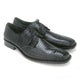 Los Altos Bicycle Toe LaceUp Genuine Black Lizard Shoes