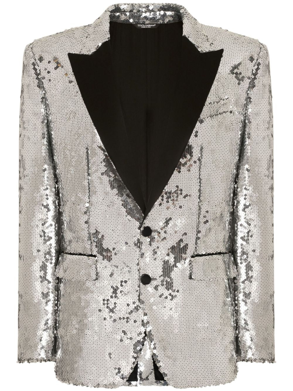 Glitter Tuxedo Dinner Jacket - Sequin Blazer - Sliver Flashy Stage Sport Coat By Alberto Nardoni - Coat Size 38
