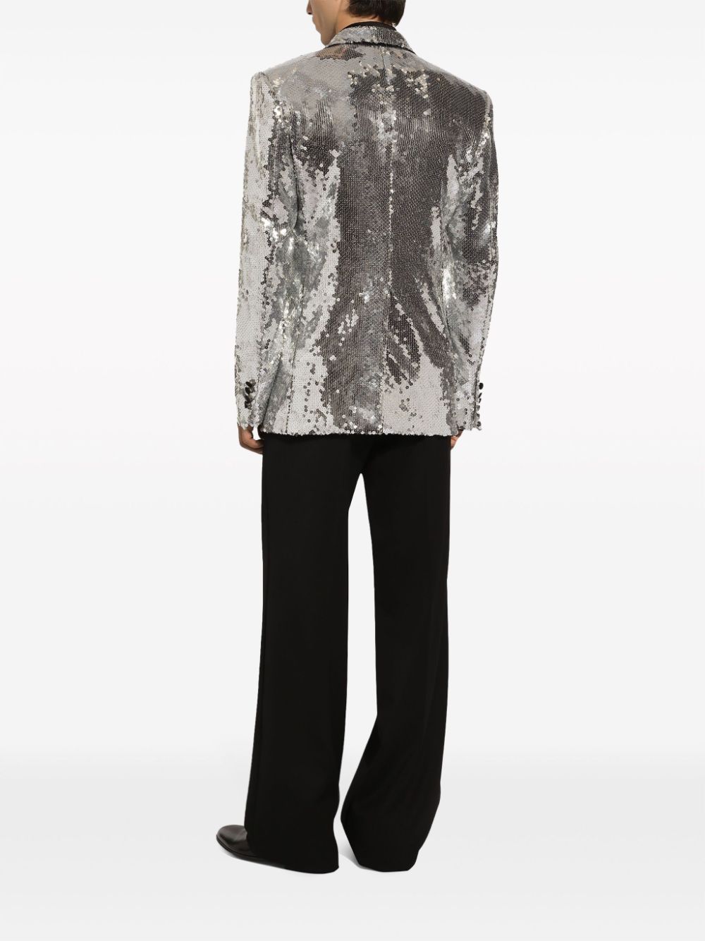 Glitter Tuxedo Dinner Jacket - Sequin Blazer - Sliver Flashy Stage Sport Coat By Alberto Nardoni