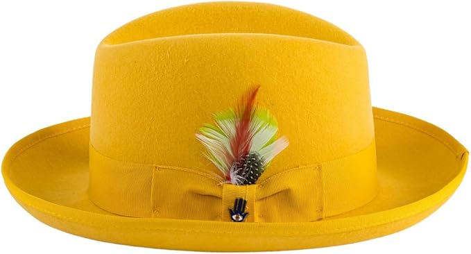 Premium Godfather Hat - Homburg Hat - Men's Homburg  Gold - Small