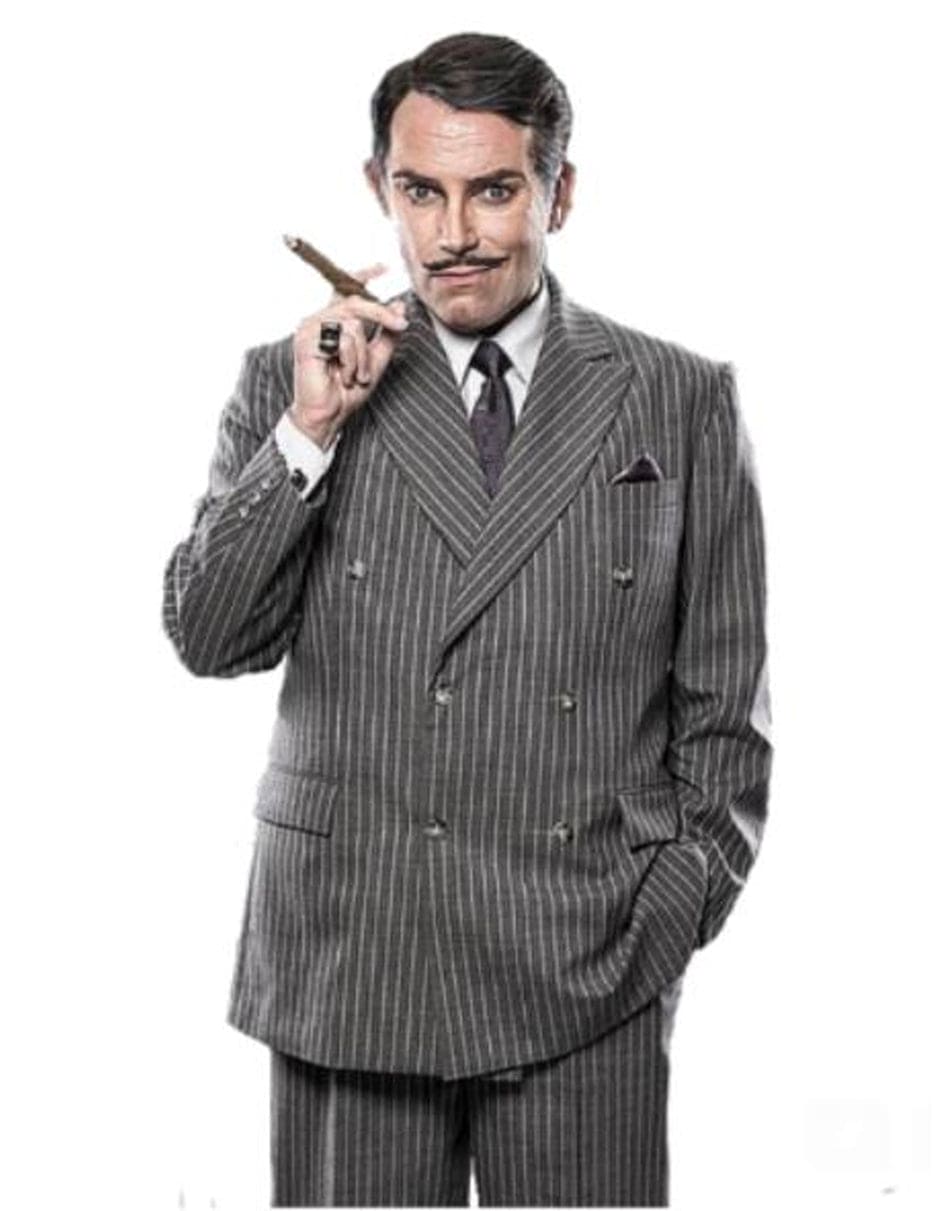 Mens Double Breasted Gomez Addams | Addams Family Costume  Charcoal Pinstripe