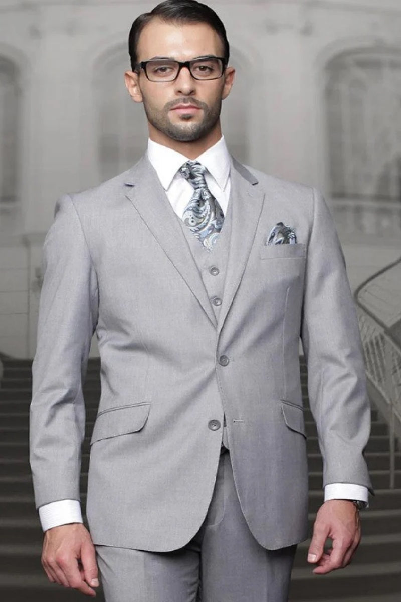 Big and Tall Suit - Gray Big and Tall Regular Fit 3 PC Suit - Coat Size 38