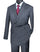 Gray Modern Fit Double Breasted Windowpane Peak Lapel 2 Piece Suit