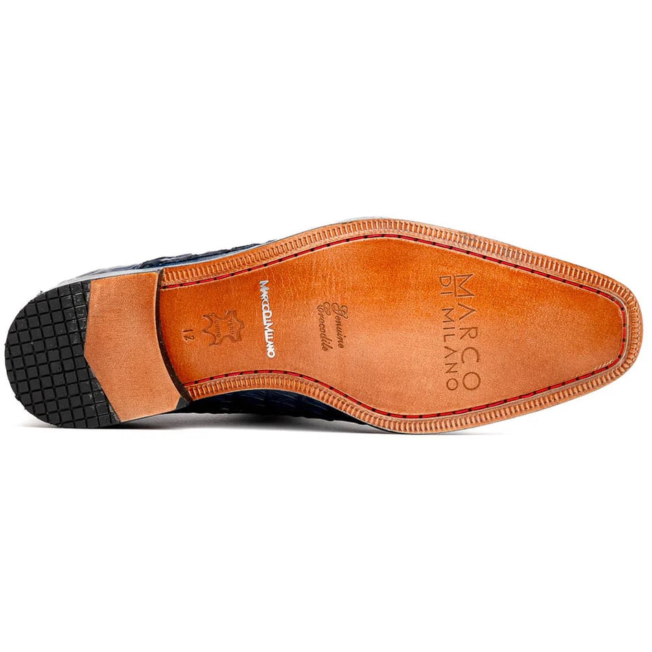 Marco Di Milano Cancun Men's Shoes Gray Exotic Hornback Crocodile Skin Derby Oxfords - 9.5