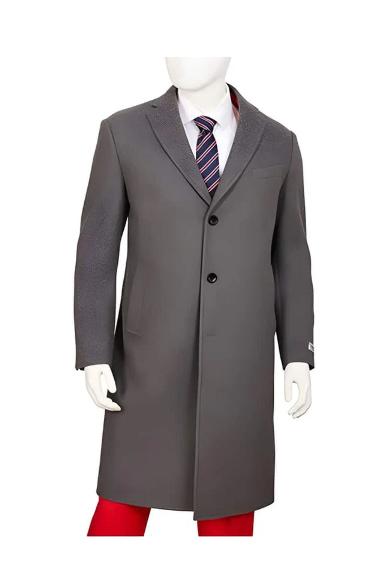 Gray Regular Fit men's Overcoat