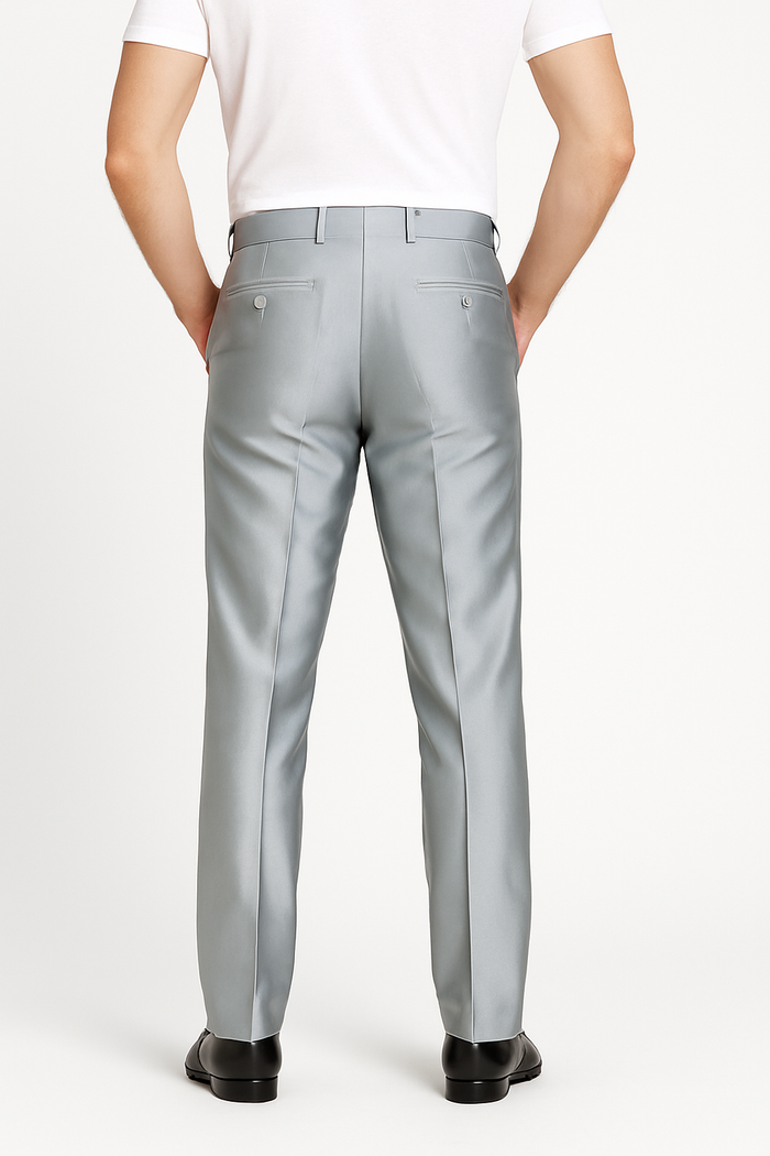 Men's Silver Grey ~ Gray Shiny Sharkskin Pant Slacks / Tuxedo Flashy Looking