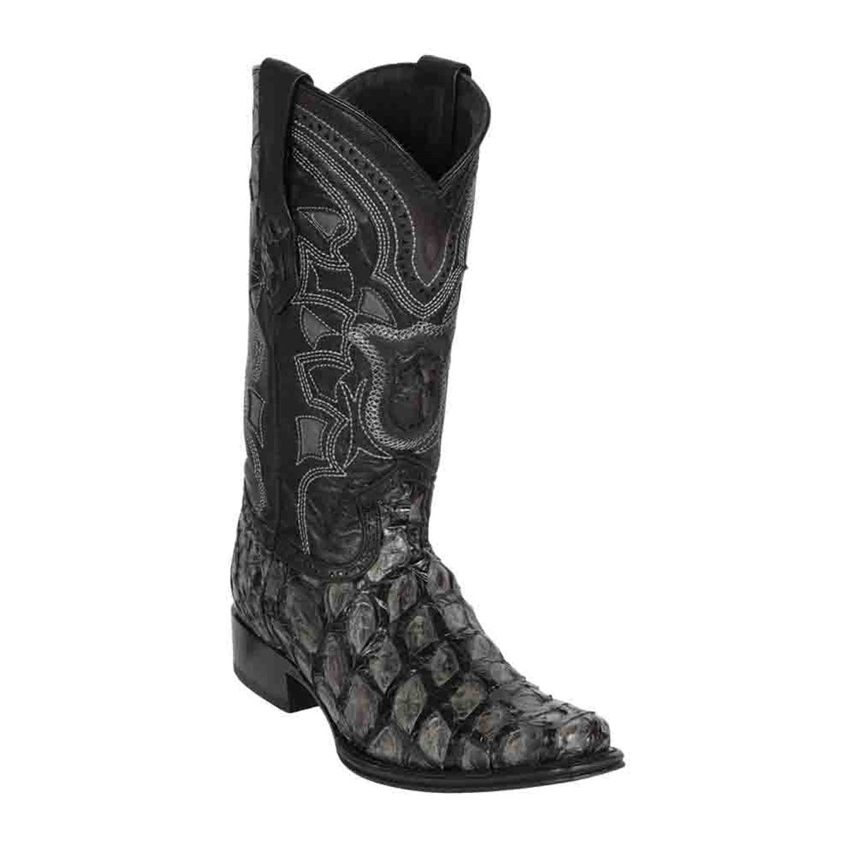 Los Altos Pirarucu Gray & Black European Square Toe Mens Boot