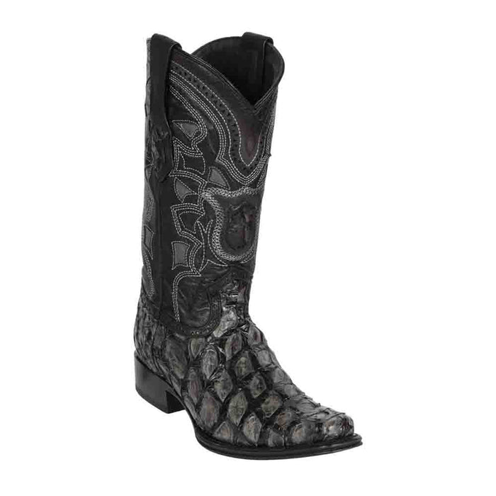 Los Altos Pirarucu Gray & Black European Square Toe Mens Boot
