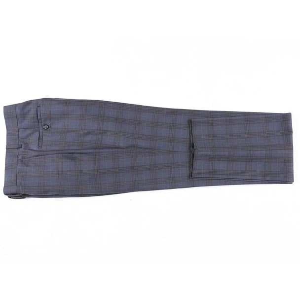 English Laundry Suits  Designer Brand - Stretch Performance Single Breasted Slim Fit Grey and Tan Plaid by English Laundry