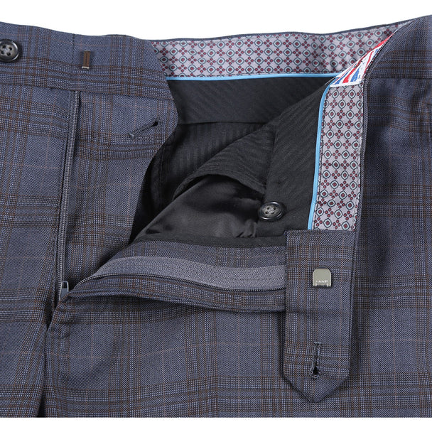 English Laundry Suits  Designer Brand - Stretch Performance Single Breasted Slim Fit Grey and Tan Plaid by English Laundry