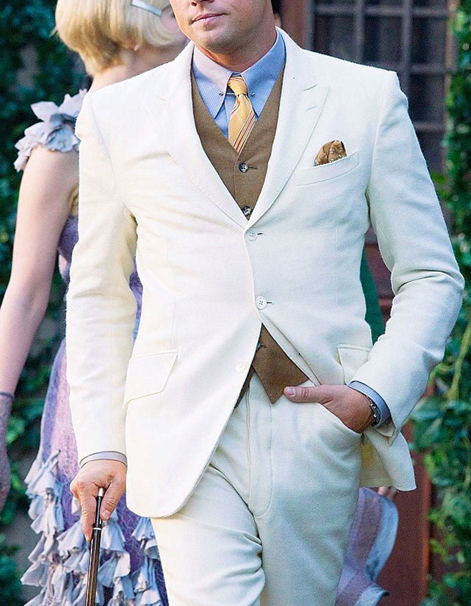 Mens Great Gatsby | Leonardo Discaprio Suit in Cream
