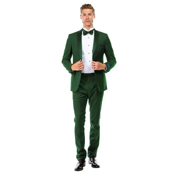 Mens Green Tuxedo 2-PC Hybrid Fit By Sean Alexander