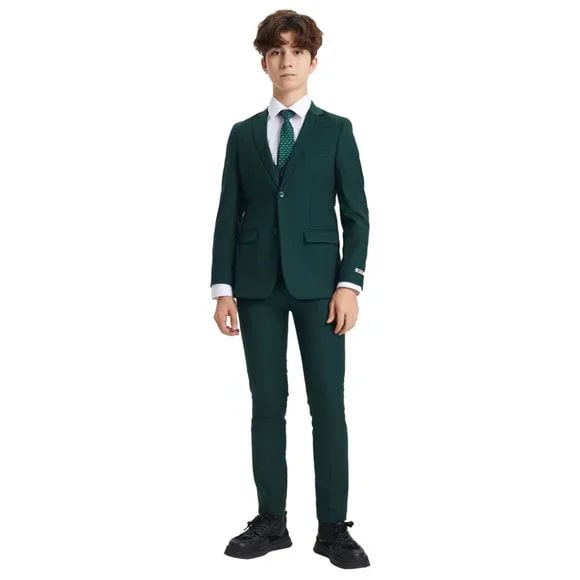 Exclusive Stacy Adams 5pc Boys Suit Slim-Fit, Green