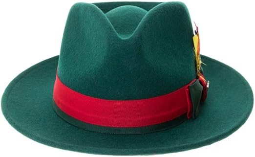 Grayson Fedora Crushable 100% Australian Wool Traveler Two Tone Green Hat - Small