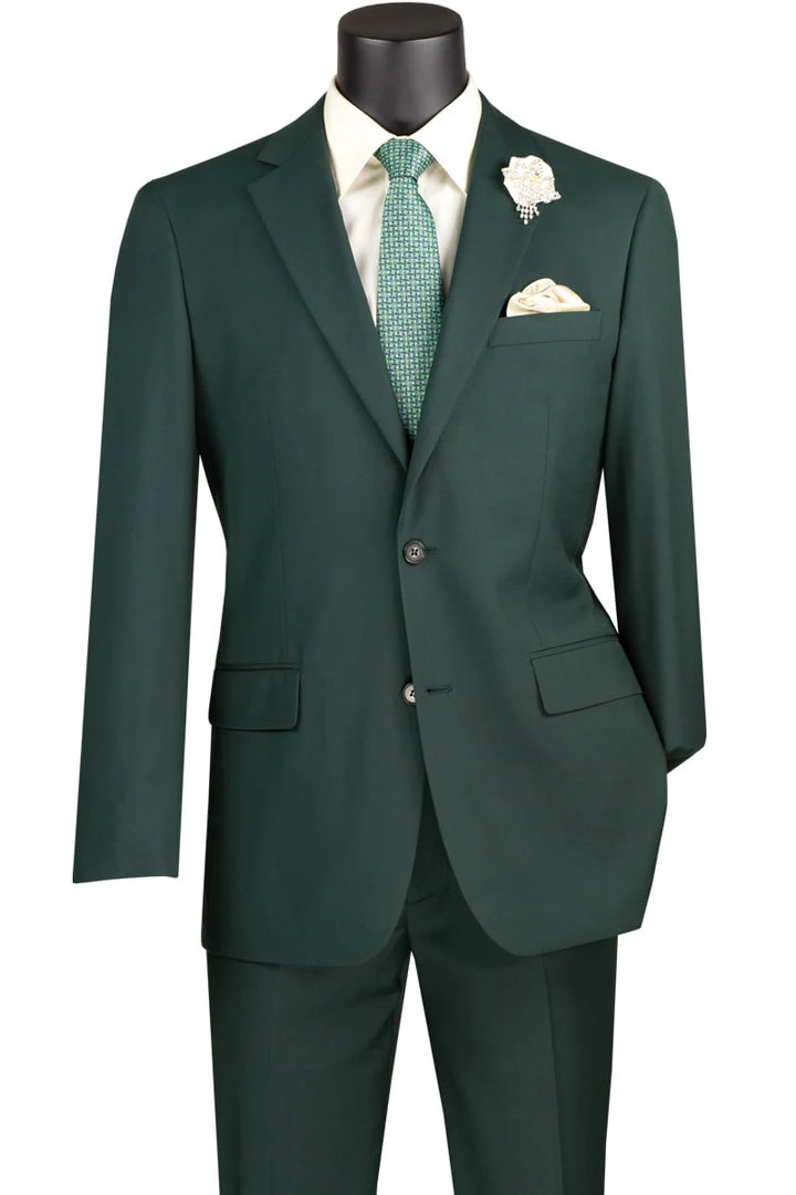 Cheap Suit - Mens Basic 2 Button Modern Fit Green Suit