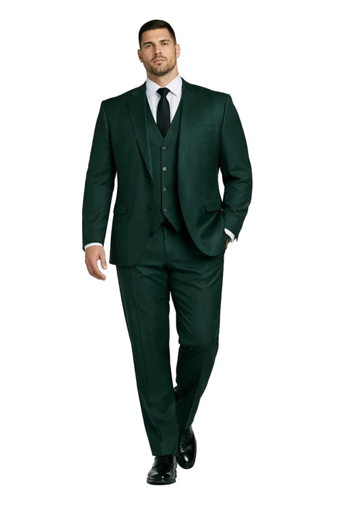 Mens Stacy Adams Suits - Designer Suit - 3 Piece Suit - Vested Suit - Flat Front Pant- Modern Fit Suits Green Suit
