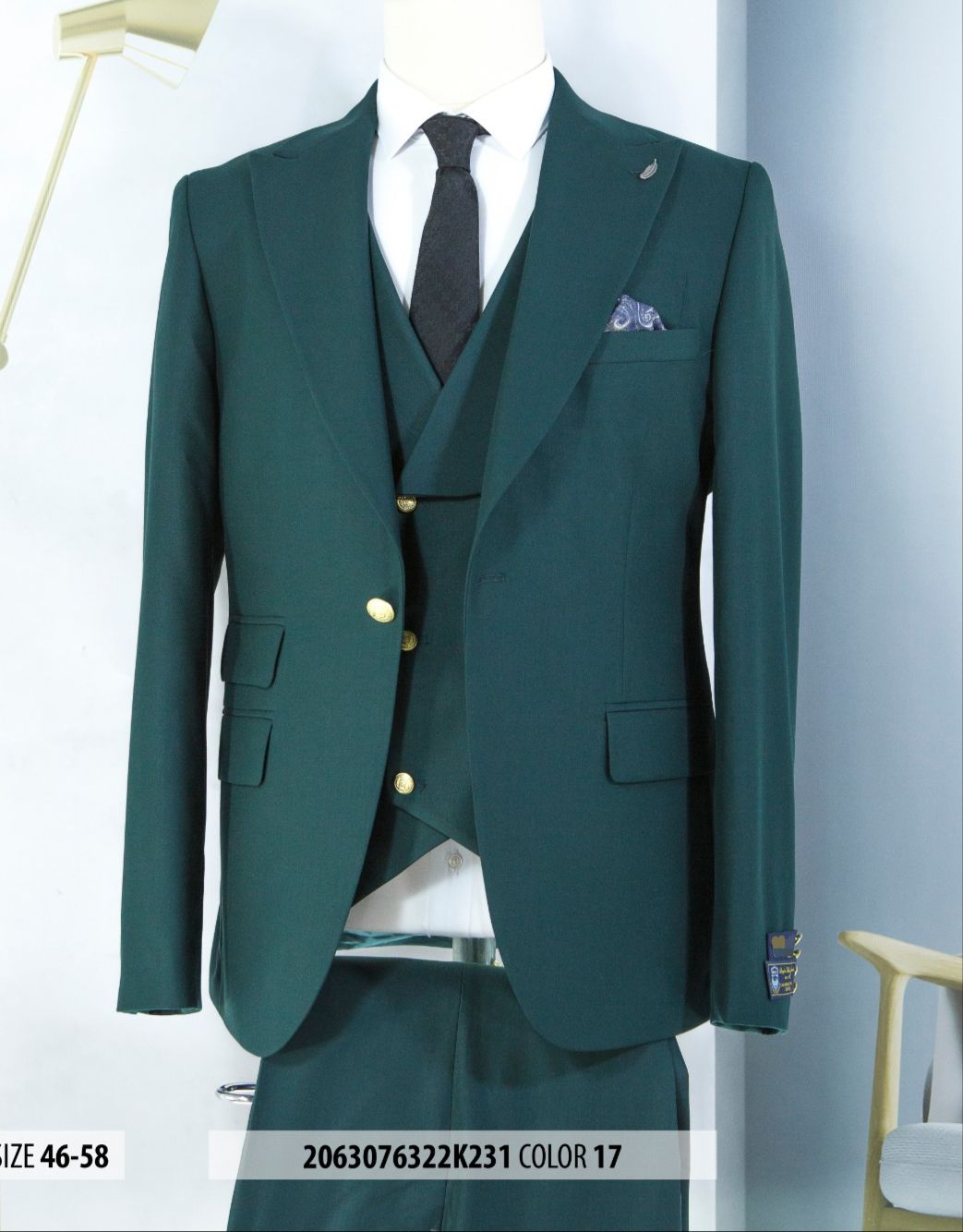 Mens Double breasted Suit - "Royal Blue" 1920s 1980s Style Peak Lapel Suits -  Back Side Vented  Mens One Button Peak Lapel Vested Wool Suit with Gold buttons in Royal Blue white - 40 Long + 34 Waist(Adjust 2" Large and amp 4")