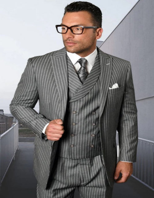 Big and Tall Suit - Grey Big and Tall Regular Fit 3 PC Suit-New Designer Collection