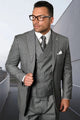 Big and Tall Suit - Grey Big and Tall Regular Fit 3 PC Suit