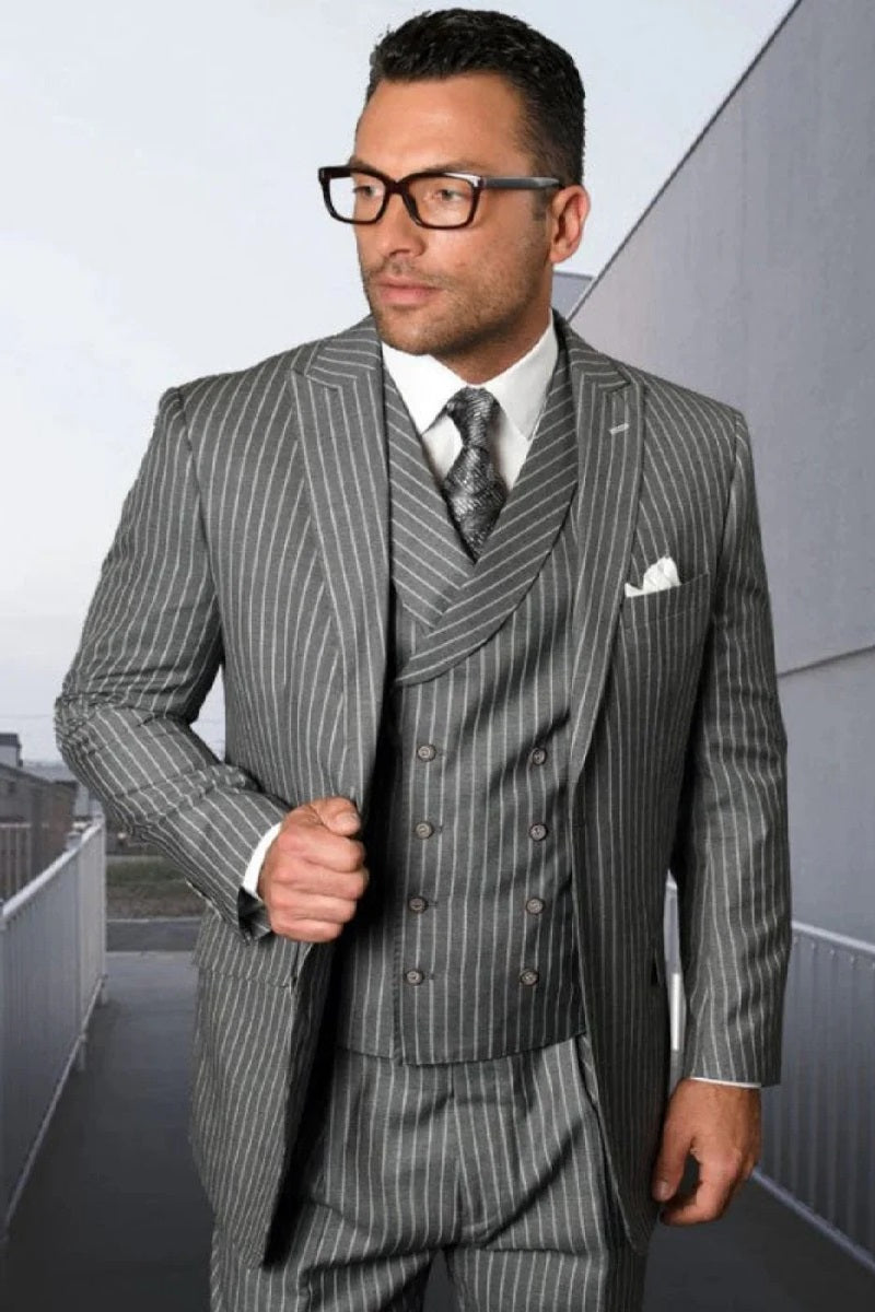 Big and Tall Suit - Grey Big and Tall Regular Fit 3 PC Suit - Coat Size 38