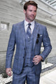 Big and Tall Suit -   Plaid Big and Tall 3 PC Suit