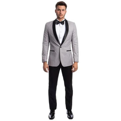 Mens Grey Tuxedo 2-PC Slim Fit, By Azzuro