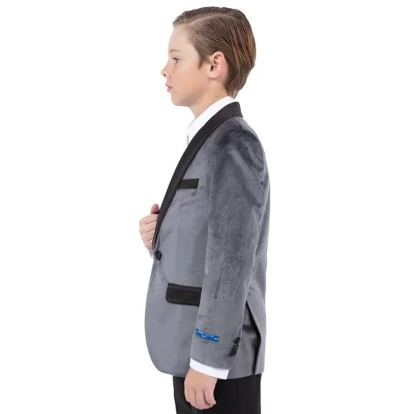 Perry Ellis Boys Velvet Jacket, Grey