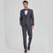 New Tazio Birdseye Textured Grey Tuxedo | Shawl Collar Satin Trim 3-Piece