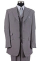 Cheap Priced Suit  - Mens 3 Button Vested Wide Peak Lapel Fashion Grey Suit