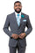 Cheap Priced Suit  - Mens Two Button Ultra Slim Fit Business Grey Suit