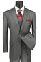 Cheap Priced Suit - Mens Classic Fit Vested Banker Pinstripe Grey Suit