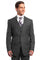 Cheap Priced Suit - Men's Two Button Vested Business Grey Pinstripe Suit