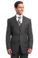 Cheap Priced Suit - Men's Two Button Vested Business Grey Pinstripe Suit