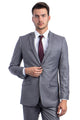 Cheap Priced Suit - Men's Two Button Basic Hybrid Fit Vested Grey Suit
