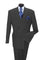 Cheap Priced Suit- Mens Classic Double Breasted Smooth Pinstripe Grey Suit