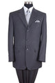 Cheap Priced Suit - Mens Classic Fit 3 Button Banker Pinstripe Grey Suit