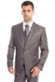 Cheap priced Suit - Men's Vested Two Button Solid Color Wedding & Business Grey Suit