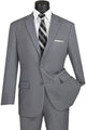 Cheap Priced Suit  - Mens 2 Button Classic Poplin Grey Suit