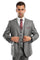 Cheap Priced Suit- Men's Two Button Vested Business Sharkskin Grey Suit